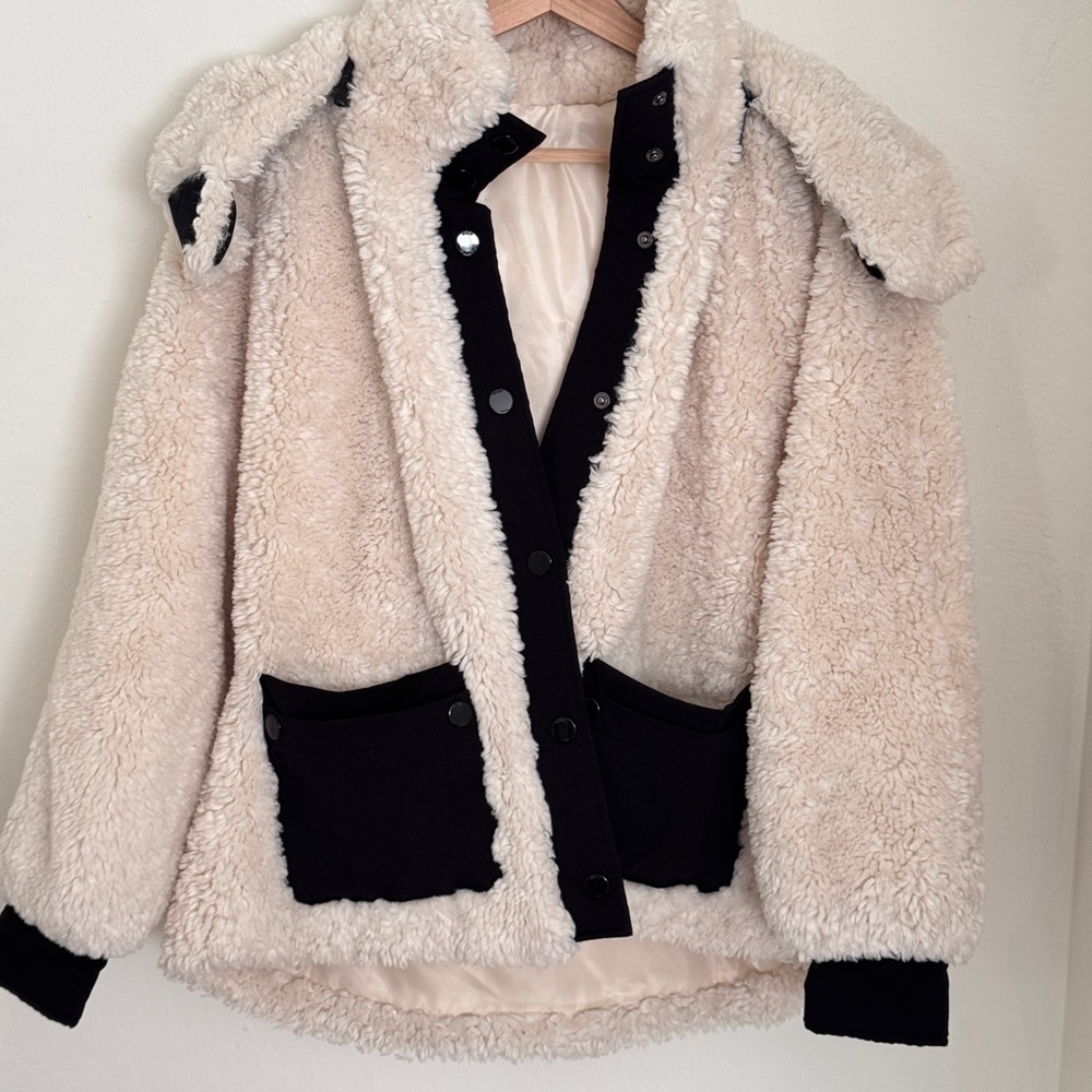 Cozy Cream and Black Women's Jacket